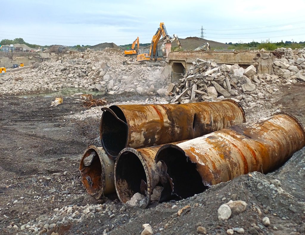 Demolition of 1960s coal fired power station in the UK