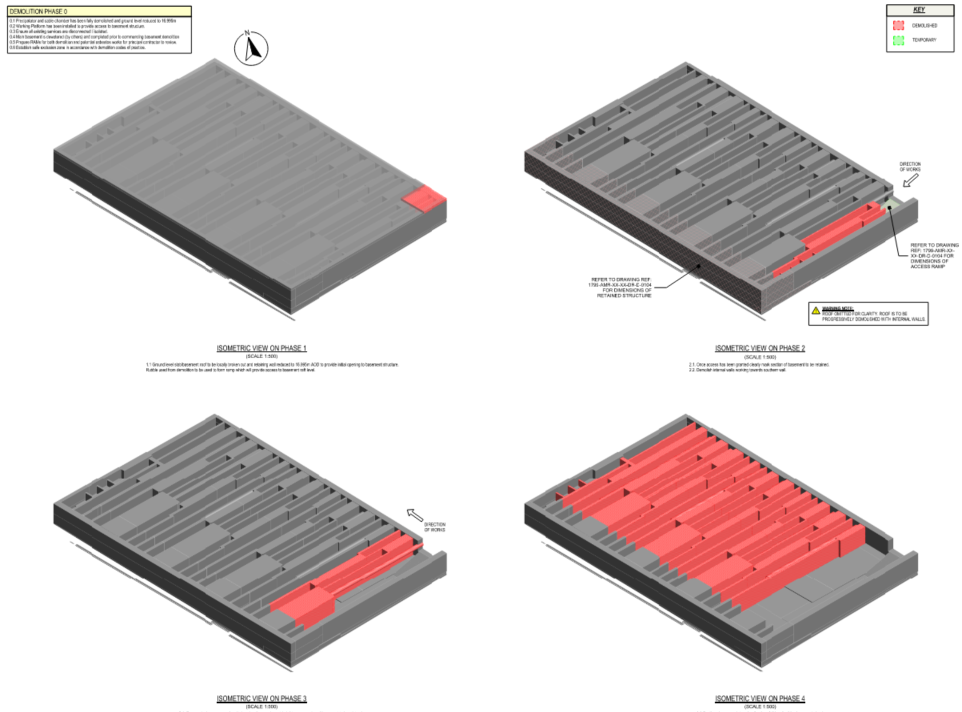 Planning the engineering of a power station demolition 